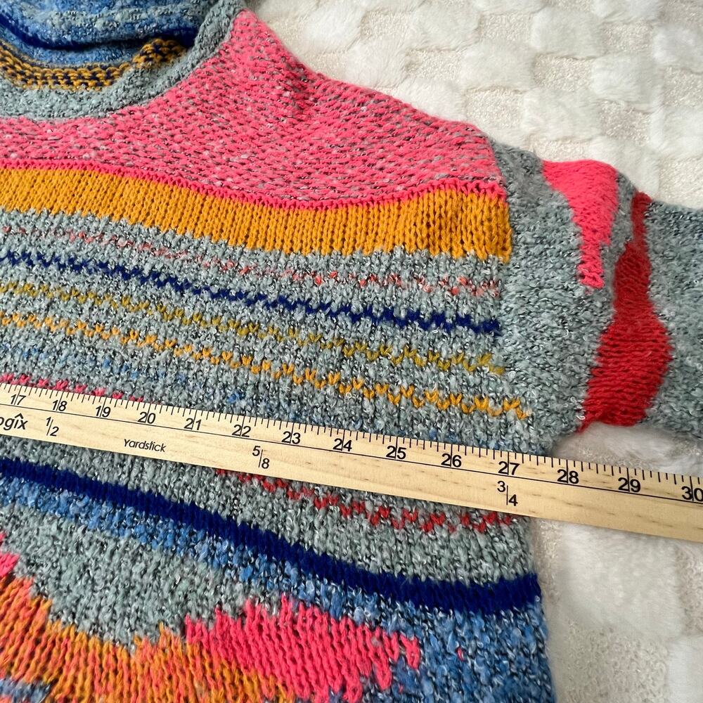 Sincerely Jules Sweater Medium Cropped Colorful Boho Knit Boxy Oversized - Picture 7 of 9